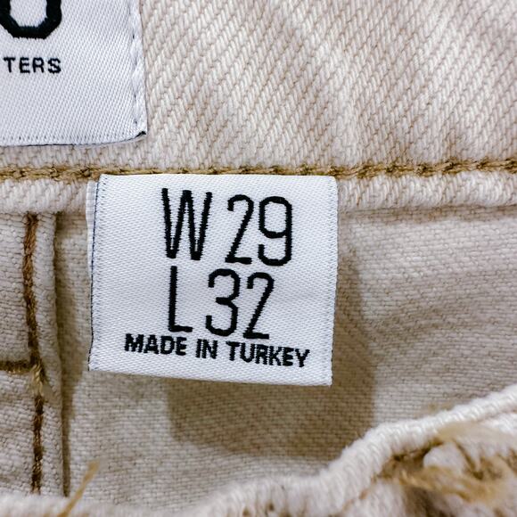 BDG Urban Outfitters Button Fly High Rise Straight Ripped Jeans Ecru W29 L32 NWT - Picture 10 of 12